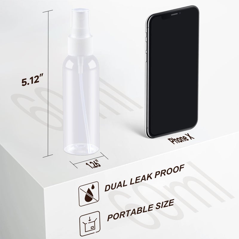 ZEJIA Small Spray Bottle 2OZ, Plastic Travel Spray Bottle, Refillable Mini Spray Bottle for Face, Liquids, Perfume, with Labels (3 Pack) - Image 4